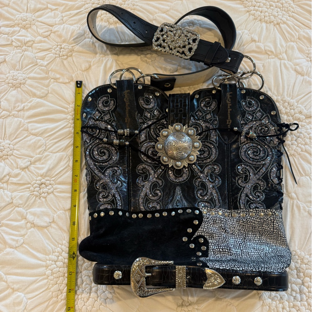 Rhinestone Leather Purse - Picture 8 of 11
